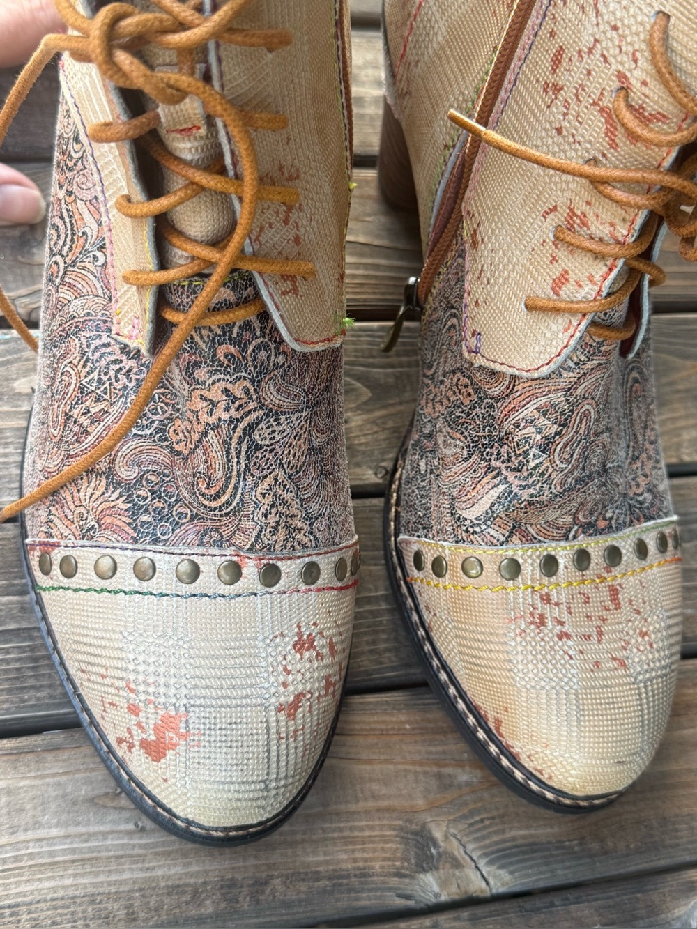 L’Artiste by Spring Step Leather Multi Print Boot Size 9 (40EU) - Picture 6 of 15